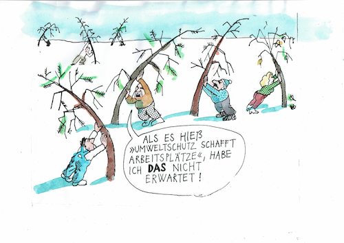 Cartoon: Umweltschutz (medium) by Jan Tomaschoff tagged umwelt,wald,baum,umwelt,wald,baum