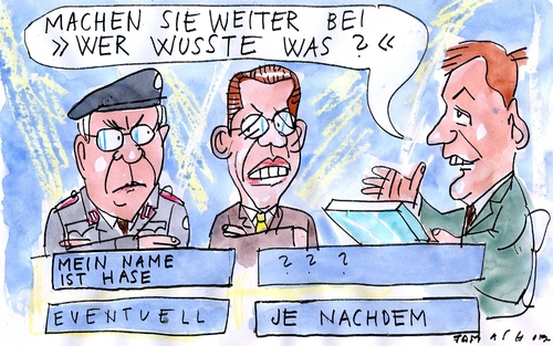 Cartoon: Untersuchungsausschuss (medium) by Jan Tomaschoff tagged guttenberg,untersuchungsausschuss,kundus,afghanistan