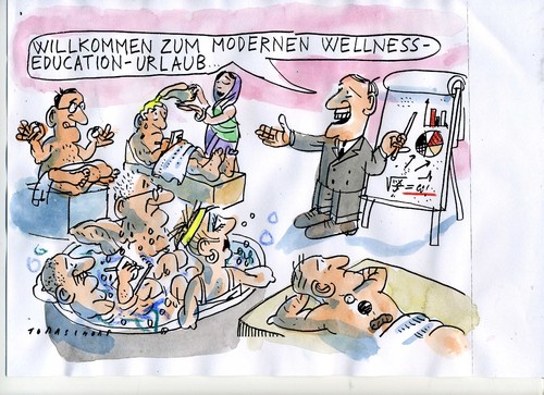 Cartoon: Urlaub (medium) by Jan Tomaschoff tagged urlaub,stress,zeitdruck,urlaub,stress,zeitdruck