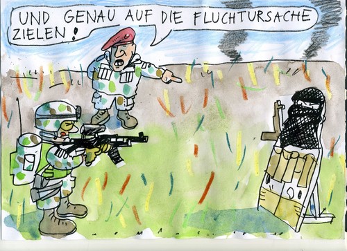 Cartoon: Ursache (medium) by Jan Tomaschoff tagged fluchtursachen,fluchtursachen