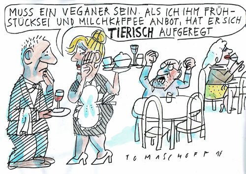 Cartoon: Veganer (medium) by Jan Tomaschoff tagged essregeln,ernäherung,veganer,essregeln,ernäherung,veganer