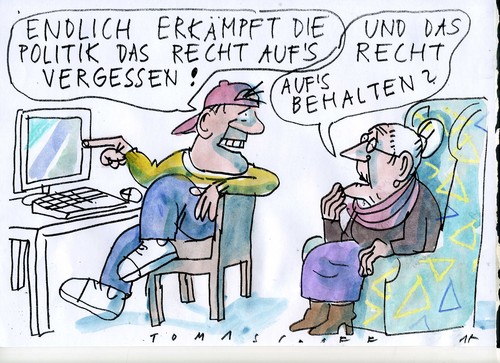 Cartoon: Vergessen (medium) by Jan Tomaschoff tagged information,internet,demenz,information,internet,demenz
