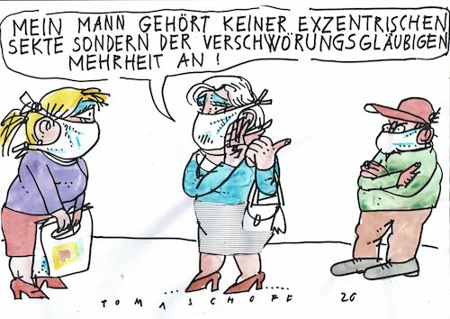 Cartoon: Verschwörung (medium) by Jan Tomaschoff tagged corona,krise,verschwörungstheorien,corona,krise,verschwörungstheorien