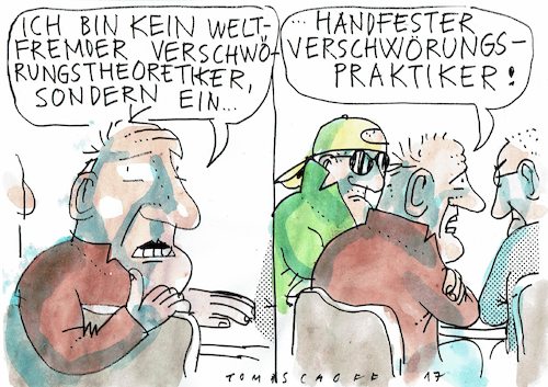 Cartoon: Verschwörungstheoretiker (medium) by Jan Tomaschoff tagged verschwörungstheorien,verschwörungstheorien