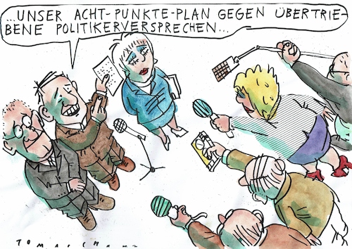 Cartoon: Versprechen (medium) by Jan Tomaschoff tagged politiker,versprechen,wahlkampf,politiker,versprechen,wahlkampf