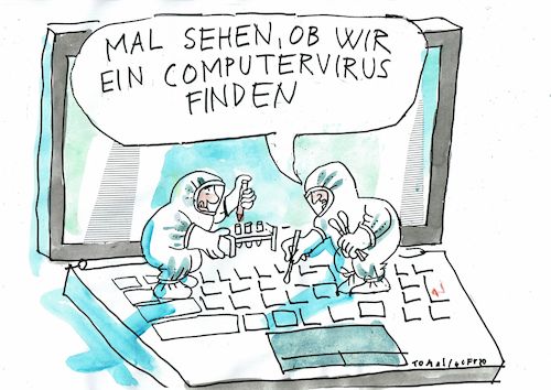 Cartoon: Virus (medium) by Jan Tomaschoff tagged viren,computer,medizin,viren,computer,medizin