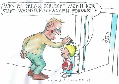 Cartoon: Wachstum (medium) by Jan Tomaschoff tagged wachstum,wirtschaft,kind,wachstum,wirtschaft,kind