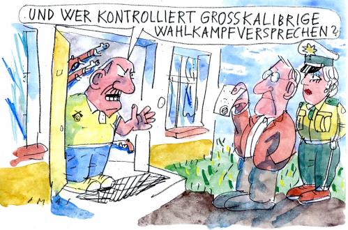 Cartoon: Waffen (medium) by Jan Tomaschoff tagged schusswaffen,schützenvereine,lobby,waffenbesitz,winnenden,amok,wahlen,wahlkampf