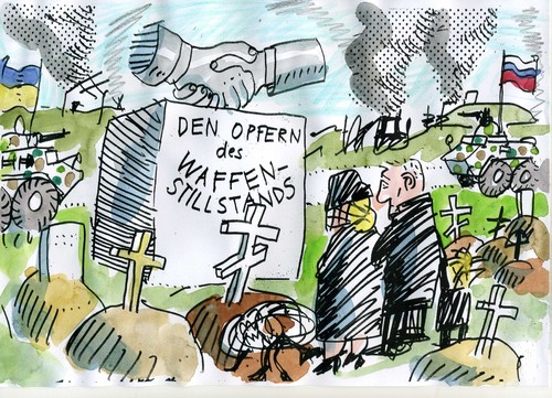 Cartoon: Waffenstillstand (medium) by Jan Tomaschoff tagged ukraine,krieg,ukraine,krieg