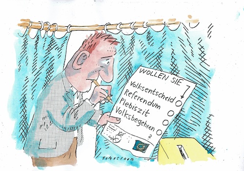 Cartoon: Wahl (medium) by Jan Tomaschoff tagged referendum,direkte,demokratie,referendum,direkte,demokratie