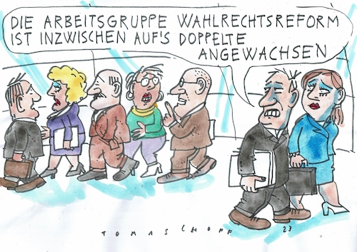 Cartoon: Wahlrecht (medium) by Jan Tomaschoff tagged bundestag,wahlrecht,parteien,bundestag,wahlrecht,parteien