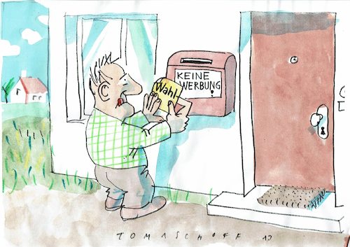Cartoon: Wahlwerbung (medium) by Jan Tomaschoff tagged wahlkamof,wahlkamof