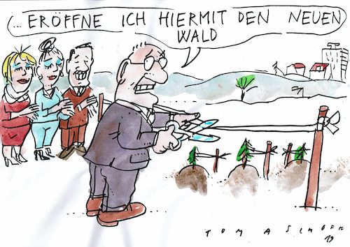 Cartoon: Wald (medium) by Jan Tomaschoff tagged waldsterben,waldsterben