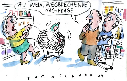 Cartoon: wegbrechende Nachfrage (medium) by Jan Tomaschoff tagged wirtschaft,nachfrage,krise,wirtschaft,nachfrage,krise