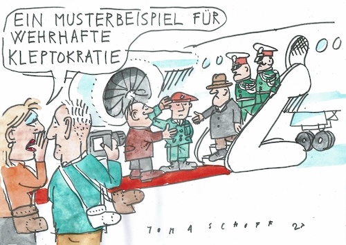 Cartoon: wehrhaft (medium) by Jan Tomaschoff tagged regierung,kleptokratie,demokratie,regierung,kleptokratie,demokratie