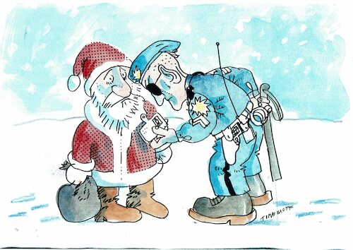 Cartoon: Weihnachten2 (medium) by Jan Tomaschoff tagged weihnachtsmann,sicherheit,weihnachtsmann,sicherheit