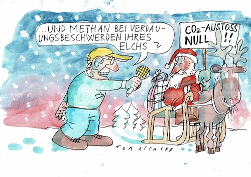 Cartoon: Weihnachtsmann (medium) by Jan Tomaschoff tagged weihnachten,umwelt,co2,weihnachten,umwelt,co2