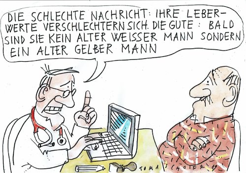 Cartoon: weiss (medium) by Jan Tomaschoff tagged alter,weisser,mann,alter,weisser,mann