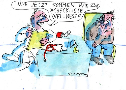 Cartoon: Wellness (medium) by Jan Tomaschoff tagged wellness,gesundheit,arzt,wellness,gesundheit,arzt