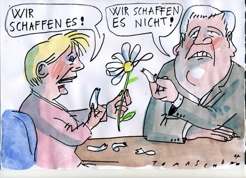 Cartoon: Wir schaffen es (medium) by Jan Tomaschoff tagged zuwanderung,zuwanderung