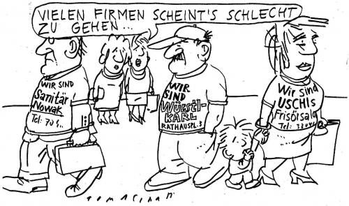 Cartoon: Wir sind... (medium) by Jan Tomaschoff tagged insolvenzen,wirtschaftskrise