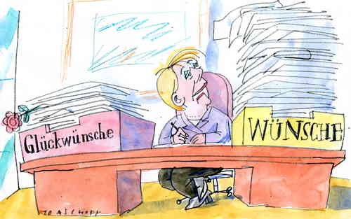 Cartoon: Wünsche (medium) by Jan Tomaschoff tagged merkel,cdu,schwarzgelb,koaltition,wahl,2009,kanzlerin