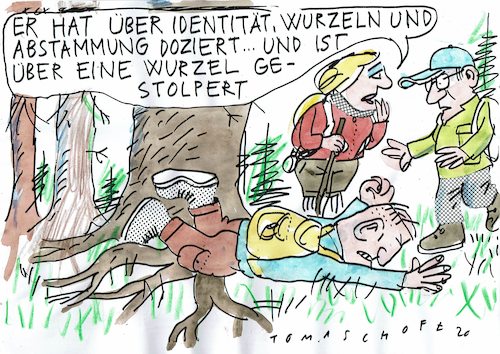 Cartoon: Wurzeln (medium) by Jan Tomaschoff tagged nationalismus,wurzeln,heimat,intoleranz,nationalismus,wurzeln,heimat,intoleranz
