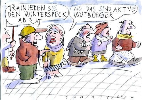 Cartoon: Wutbürger (medium) by Jan Tomaschoff tagged aktivisten,wut,aktivisten,wut