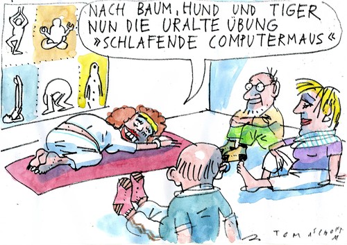 Cartoon: Yoga (medium) by Jan Tomaschoff tagged yoga,gesundheit,glaube,yoga,gesundheit,glaube