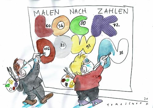 Cartoon: Zahlen (medium) by Jan Tomaschoff tagged lockdown,corona,statistik,lockdown,corona,statistik