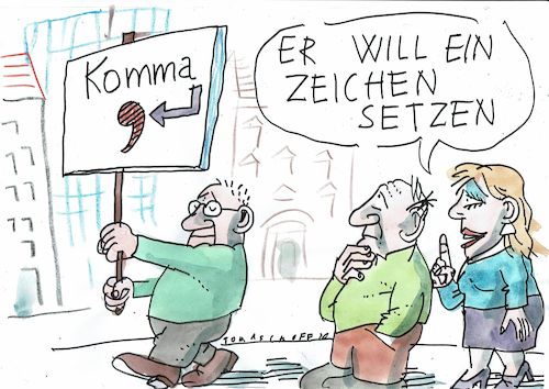 Cartoon: Zeichen (medium) by Jan Tomaschoff tagged meinung,demonstration,meinung,demonstration