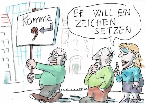 Cartoon: Zeichen (medium) by Jan Tomaschoff tagged meinung,demonstration,meinung,demonstration