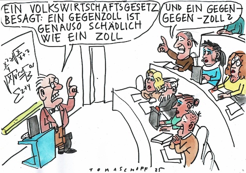 Cartoon: Zoll (medium) by Jan Tomaschoff tagged trump,usa,zoll,gegenzoll,trump,usa,zoll,gegenzoll