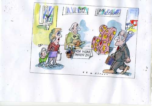 Cartoon: Zuhören (medium) by Jan Tomaschoff tagged psyche,zuwendung,dienstleistung,psyche,zuwendung,dienstleistung