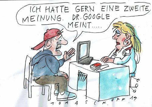 Cartoon: Zweitmeinung (medium) by Jan Tomaschoff tagged gesundheit,internet,arzt,gesundheit,internet,arzt