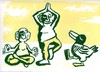 Cartoon: Meditation 2 (small) by Jan Tomaschoff tagged yoga,meditation