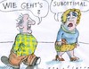 Cartoon: suboptimal (small) by Jan Tomaschoff tagged phrasen,small,talk