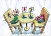 Cartoon: Verhandlungen (small) by Jan Tomaschoff tagged konflikte,diplomatie,deeskalation