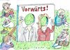 Cartoon: vorwärts (small) by Jan Tomaschoff tagged spd,doppelspitze