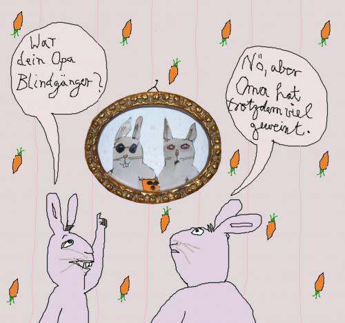 Cartoon: Bei Karnickels zuhaus (medium) by nele andresen tagged oma,opa,