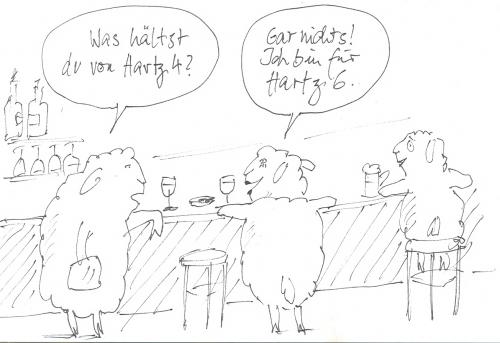 Cartoon: Hartz 4 (medium) by nele andresen tagged schafes,leben