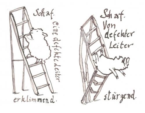 Cartoon: Versuch und Irrtum (medium) by nele andresen tagged schaf,blödheit,try,and,error
