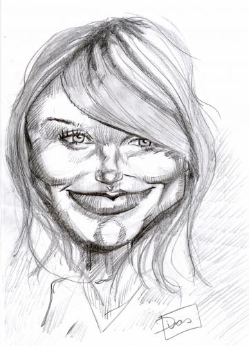 Cartoon: CAmeron Diaz (medium) by MRDias tagged caricature