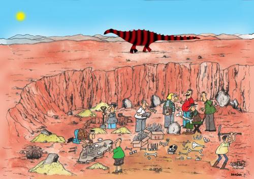 Cartoon: archeologist (medium) by draganm tagged history,archaeologist,bones,dinosaur