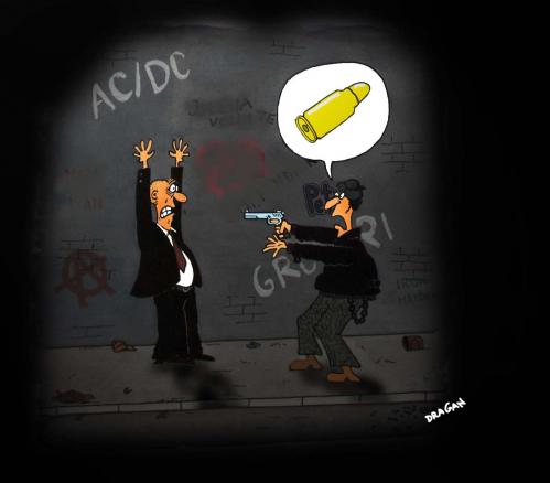 Cartoon: give bullet (medium) by draganm tagged robbers