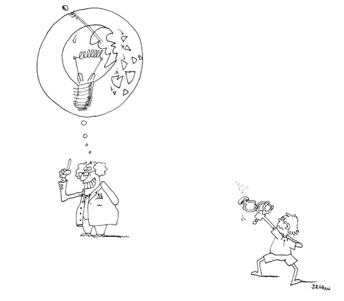 Cartoon: scientist (medium) by draganm tagged invention,scientist,sling,kids,children