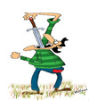 Cartoon: fakir (small) by draganm tagged fakir,swalowing,swords,pants,circus