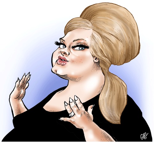 Cartoon: Adele (medium) by Damien Glez tagged adele,singer,music