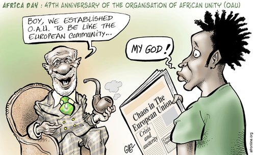 Cartoon: Africa Day (medium) by Damien Glez tagged africa,day,european,union