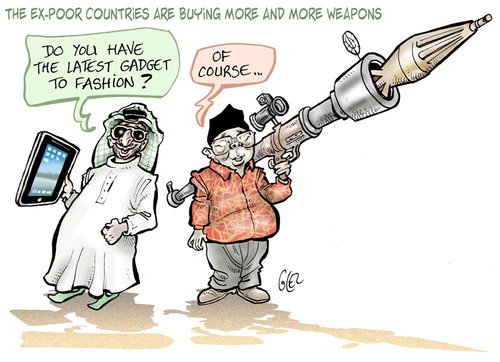 Cartoon: Arms (medium) by Damien Glez tagged arms,weapons,poor,countries